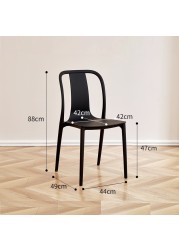 Jeffcoco Furniture Restaurant Dining Chair Outdoor Indoor Plastic Chair,Stackable Dining Chair,1pcs Black