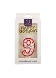 Colourful Numerical Candle #9