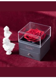 Generic Eternal Rose Gift Box, Handmade Fresh Preserved Rose Gift For Her On Birthday,Christmas,Mother&#39;s Day,Valentine&#39;s Day (Necklace Not Included)