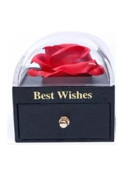 Generic Eternal Rose Gift Box, Handmade Fresh Preserved Rose Gift For Her On Birthday,Christmas,Mother&#39;s Day,Valentine&#39;s Day (Red) (Necklace Not Included)