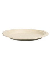 Fun Green Track Sukkar Pulp Round Plates White 7inch 10 PCS