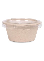 Fun Green Track Sukkar Pulp Portion Cups With Lid Beige 60ml 25 PCS