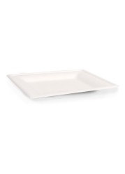 Fun Green Track Sukkar Pulp Square Plates White 10x10inch 10 PCS