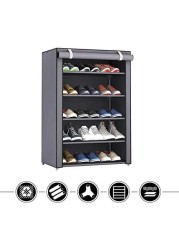 5-Layer Stylish Shoe Organizer, Shoe Rack for Entryway Hallway Storage Furniture with 5 Open Shelves Perfect for organizing shoes(Grey)