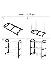 Generic-3-Tier Shoe Rack Shoes Tower Storage Organizer Shelf Cabinet for Home &amp; Office Easy to Assemble Black