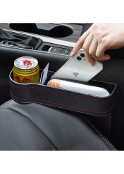 Yeasha,2 Pack Car Seat Gap Organizer Storage Box Cup Holder Car Console Side Pockets Pu Leather Cellphones Key Cards Sunglasses Small Items Car Interior Accessories