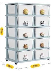 COZY NEST Multi-Layer Plasti Drawer Storage Cabinet Clothes Organizer Rolling Toy Box With Wheels For Kitchen Container Box,Bath,Living Room,Office