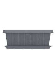 Cosmoplast Cedargrain Rectangular Planter With Tray Grey 18inch