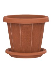 Cosmoplast Cedargrain Flower Pot With Tray Terracotta 12inch