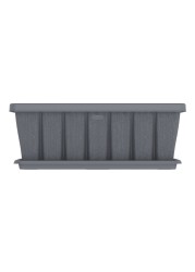 Cosmoplast Cedargrain Rectangular Planter With Tray Grey 30inch