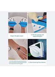ABBASALI side Glass Wiper Window Cleaner Surface Cleaning Brush Triangle Cleaning Tools for High House Glass Windows Thickness 3-8mm(model may change according to avaibility)