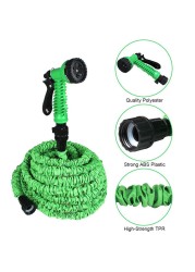 Generic-75FT/23M Garden Hose Upgrade Expandable Magic Flexible Water Hose Plastic Hoses Pipe With Expandable Hose 7 Function Spray Nozzle Leak Proof To Watering 3/4