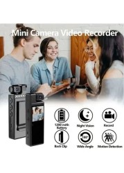 Mini Body Camera 1080P Portable Small Body Worn Cam Wearable Pocket Video Recorder With 180&deg; Rotatable Lens 1.3&quot; LCD Night Vision For Security Guard Law Enforcement