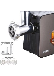 Radiotronics Electric Meat Mincer Grinder, Sausage Maker, Food Slicer 6-in-1 Powerful Electric Meat Mincer Machine, 3 Different Cutting Plates/Vegetable Slicer/Grater Attachments for Home Use