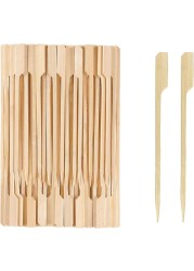 LAVISH Bamboo Skewers [100PCS,9 CM/3.5 Inch] , Sticks for Cocktail, Shish Kabab, Barbeque, Grilling, Appetizers, Food Picks, Wide Flat Paddle Wooden Sticks