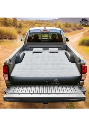 Generic Large Truck Bed Air Mattress, Thick Leak-Proof Truck Bed Mattress With Pump, Pillows, Portable Air Mattress For Truck, Tent And Camping, Gray