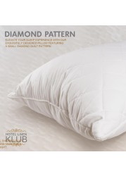 Hotel Linen Klub Pack of 2 Quilted Pillow Queen (50 x75cm) - Outer Cover: 90GSM Microfiber Supersoft Fabric, Filling: 650grams Soft Fiber, Diamond Quilt Pattern