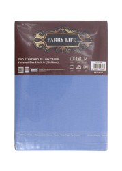 Parry Life Set Of 2pcs Pillow Case/Cover/Protector, All-Weather, 144TC Microfiber Poly-Cotton, Soft, High-Quality Stitching, 50 x 70 Centimeters, Made in UAE