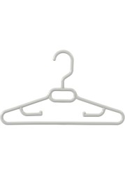 Inochi Hara Baby Cloth Hanger, Kids Hanger For Nursery, Plastic Newborn Coat Hanger, Children Clothes Hangers Nonslip, With Notched Shoulder, White 10 Pcs/Pack