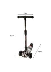 Generic 3 Wheel Scooter LED Flashing Wheels Height Adjustable Extra Wide Deck Kids Kick Scooter