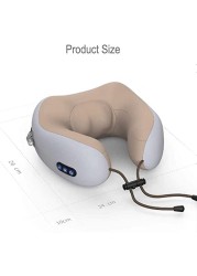 Generic 99 Travel Pillows For Sleeping Airplane, Portable Electric Neck Massager Soft Comfortable Breathable U-Shaped Memory Foam Massage Neck Pillow For Car Home And Office