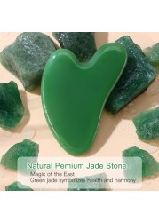 rosenicerosenice Gua Sha Facial Tools Guasha Tool Gua Sha Jade Stone Manual Massage Sticks for Jawline Sculpting and Puffiness Reducing for Face Body Relieve Muscle Tensions Reduce Festive Gifts
