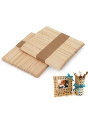 100 Pcs Natural Wooden Food Grade Craft Sticks - Ice Cream Stick - Popsicle - 4.5 inch Length - Suit Crafting, Stirring, Paddle, Waxing, Small Ice Pop Stick for DIY Kids Popcicle