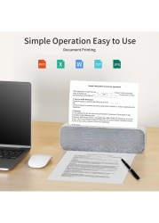 طابعة ورق PeriPage A4 المحمولة، طابعة حرارية صغيرة مقاس 210 مم، اتصال USB وBluetooth، تطبع ملفات PDF وصفحات الويب والمستندات والصور والعقود