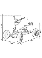 Generic Four-wheeled Kart Baby Stroller Toy Racing Steering Wheel Design Seat