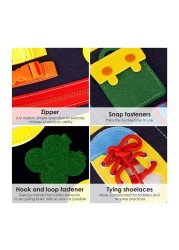 Sybil&#39;s Busy Books for Kids Montessori Preschool Activity Books for Toddlers and Kids 3-5 Years Children Educational Toys With Zipper Basic Skills Development Busy Board (Little Explorers Blue)