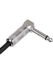 Mike Music 1/4 Inch Tweed Cloth Jacket Right-Angle Guitar Instrument Cable - 5 Meter (Black) (5 meter, Black)
