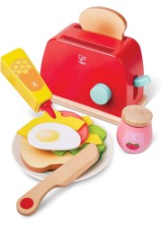 Hape Pop-up Toaster Set, 3Y+, Kitchen &amp; Food Toys, Wooden Red E3190