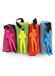 4Pcs Set Tangle Parachute Figures Hand Throw Soliders Square Outdoor Children&#39;s Flying Toys No String