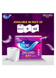 Fine Deluxe Plus Toilet Paper Roll 4 Ply 140 Sheets 9 Rolls