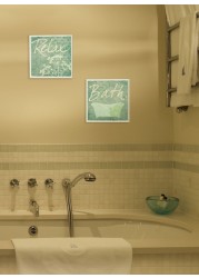 Stupell Home Dcor Cool Relax Bathroom Wall Plaque 12 x 05 x 12 Proudly Made in USA