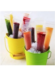 125 Disposable Ice Popsicle Mold Bags with funnel BPA Free Zip lock Freezer Tubes For Healthy Snacks Yogurt Sticks Juice Fruit Smoothies Ice Pops