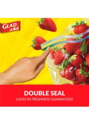 Glad Storage Zipper Bags, 50 Bags, 27.4cm x26.5cm