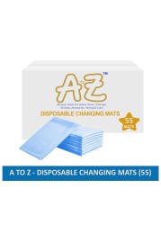 A To Z Disposable Changing Mats (45x60cm) Large, Pack Of 55 - Blue