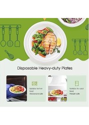 Vsell24 100Pack 9 Inch Disposable Round Foam Plates For Tableware Birthday Parties Office Home Events Camping