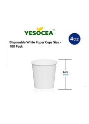 Yesocea 04 Oz. White Paper Cups Serve Your Drinks With Convenience And Style Disposable Hot Chocolate, Cocoa, Water, Coffee Cup [50 Cups]