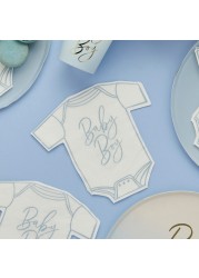Blue &#39;Baby Boy&#39; Babygrow Paper Napkins 16/Pack