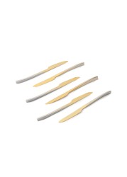 LIFE SMILE - 12pcs Cutlery Set, 18/10 Stainless Steel, Flatware Set, 12pcs Fruit Knife, Gold Gradient, for Home Kitchen, Mirror Polished