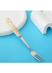 Lihan 6Pcs Ramadan Designed Fork (S), Gold Plasted Design Plating Stainless Steel 15.5X1.5X15.5Cm Spoons For Cake Spoon, Dessert Spoons, Easy To Clean, Dishwasher Safe
