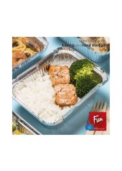 Fun Aluminium Food Container With Lid Silver 1.98L 10 PCS