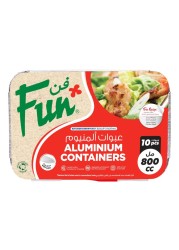 Fun Kitchen Essentials Aluminium Containers with Lid Set 800ml