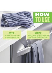 ECloth Stainless Steel Cleaning Kit Microfiber Stainless Steel Cleaner for a Spotless Shine Home Appliances Including Oven Stove and Refrigerators Washable and Reusable 100 Wash Promise
