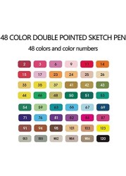 Generic 48 Colors Alcohol Markers Dual Tips Permanent Marker Pens Art Markers Highlighters Graphic Drawing Painting Art Dual Tip Sketch Pen