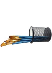 Generic Pen Holder Mesh Pencil Holder For Desk Office Pen Organizer Black, 4 Pack