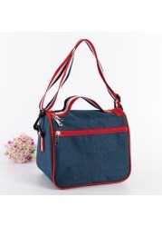 Thermal Ice Cooler Lunch Bag Blue 20x16.5x20centimeter