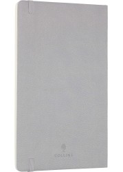 Collins Debden Clementine Grey A5 Slim Ruled Notebook - Flexible Notebook Journal with Soft Touch Leathergrain Cover, 210x126mm